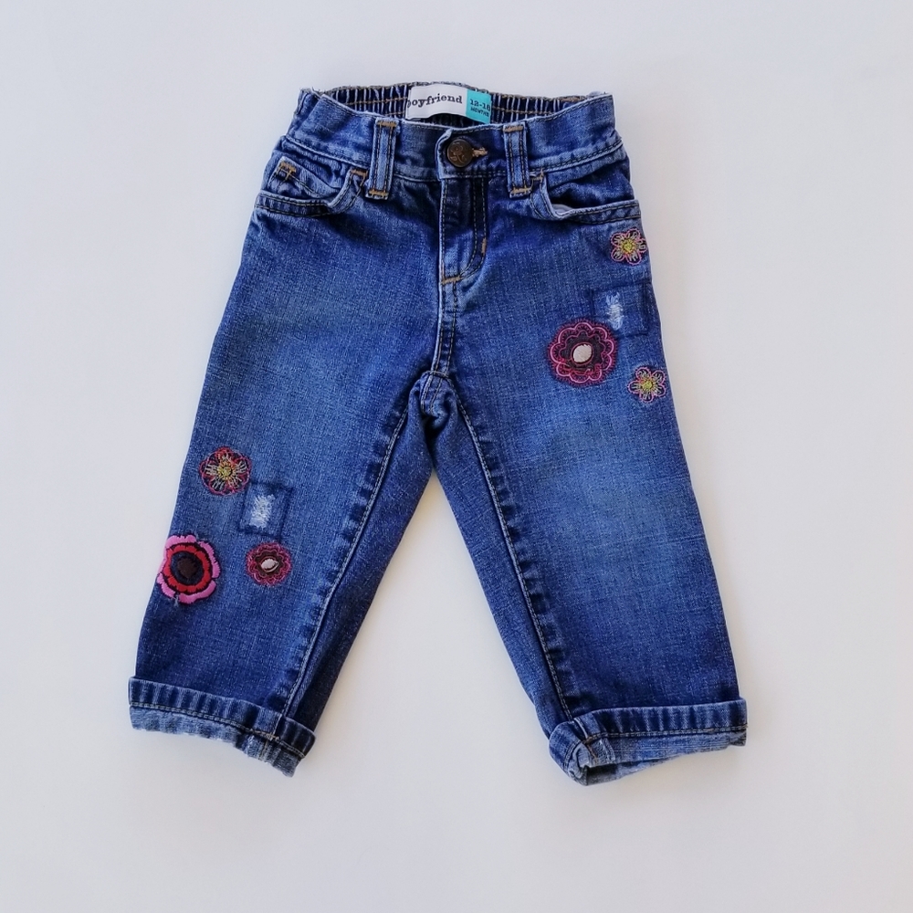Old Navy Rigid Patchwork Jeans Boyfriend Cuffed